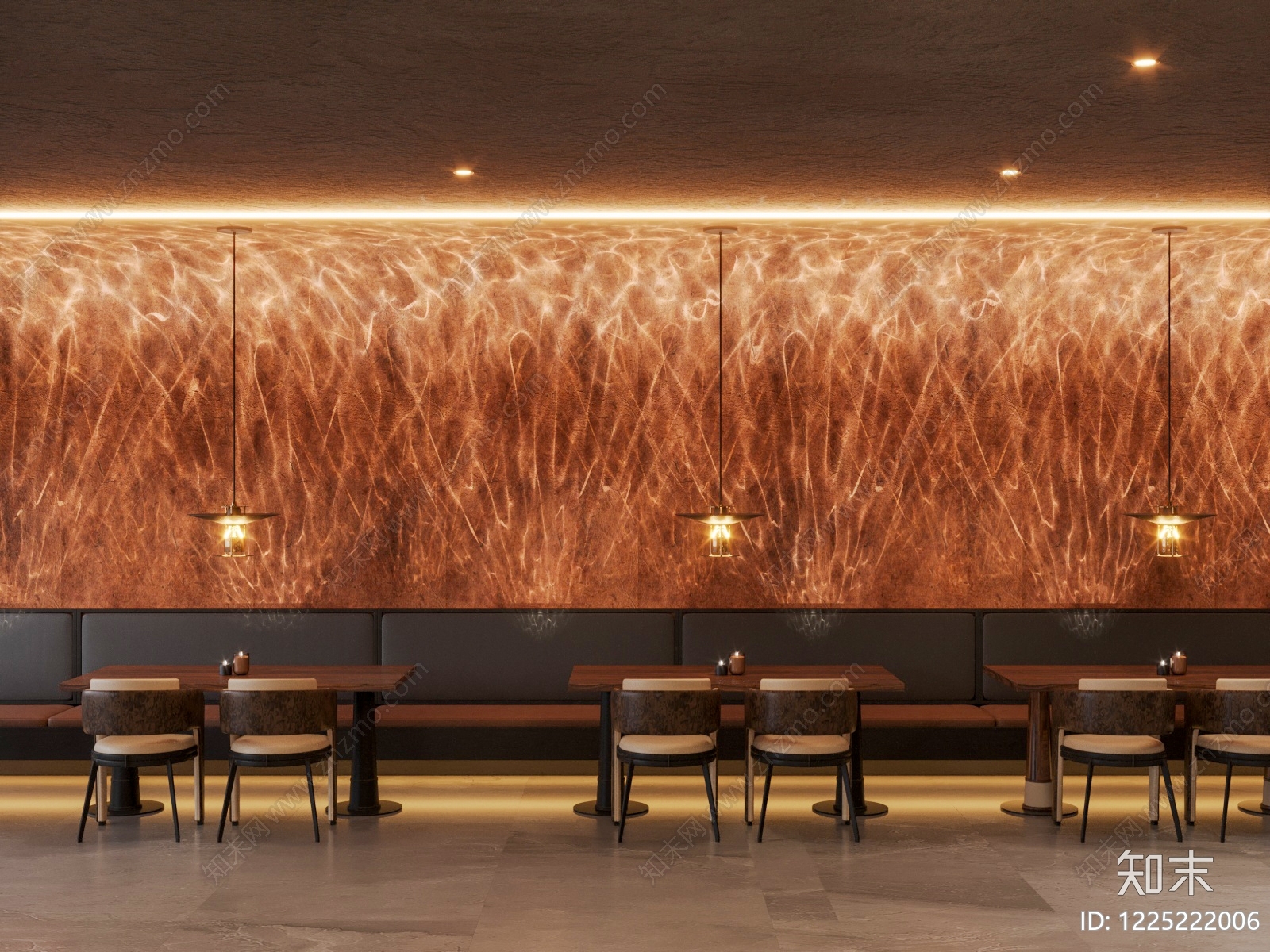 轻奢酒店餐厅SU模型下载【ID:1225222006】