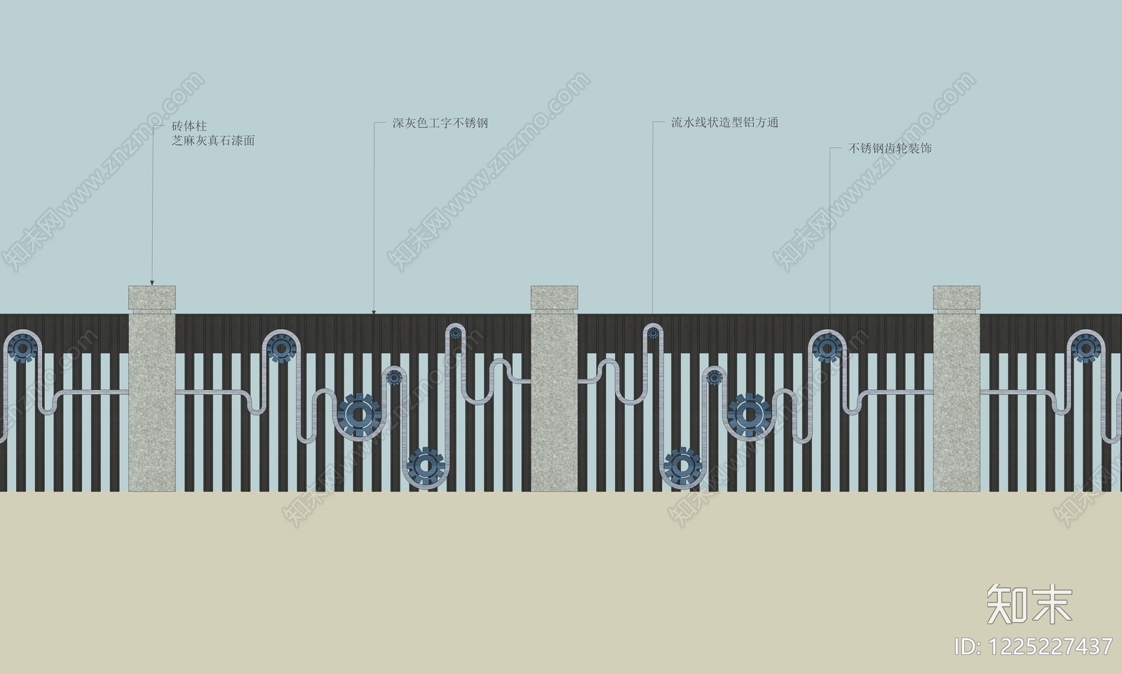 工业风景观围栏SU模型下载【ID:1225227437】