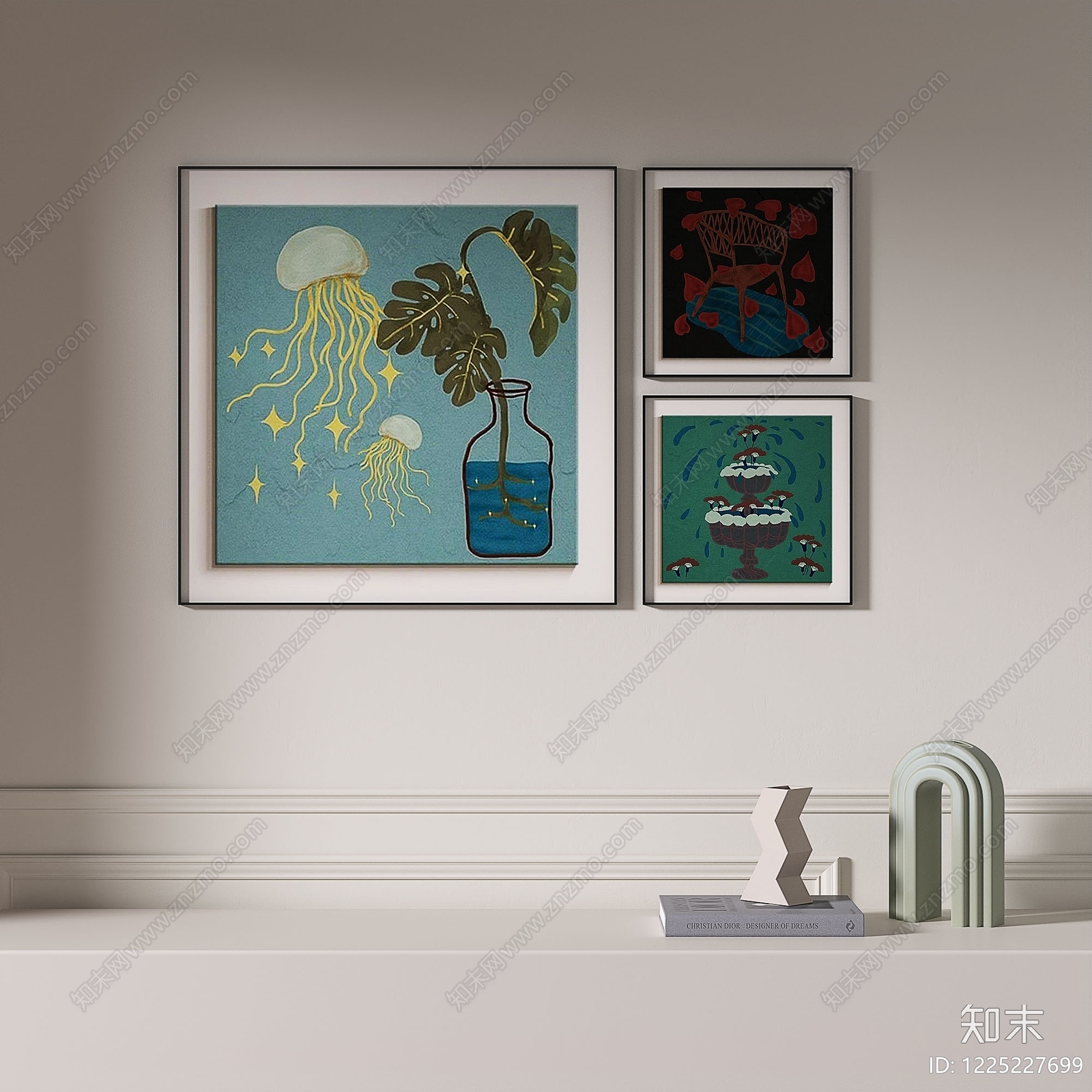 现代组合画3D模型下载【ID:1225227699】
