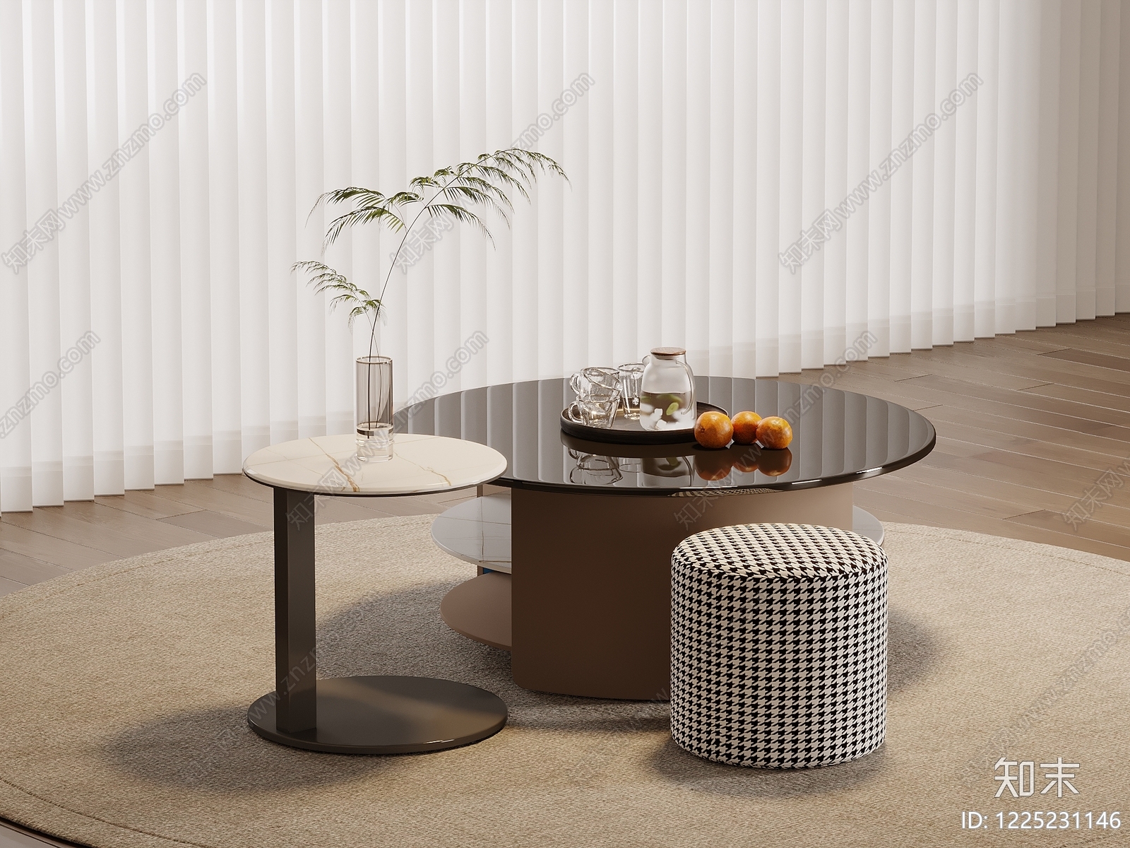 现代简约茶几3D模型下载【ID:1225231146】