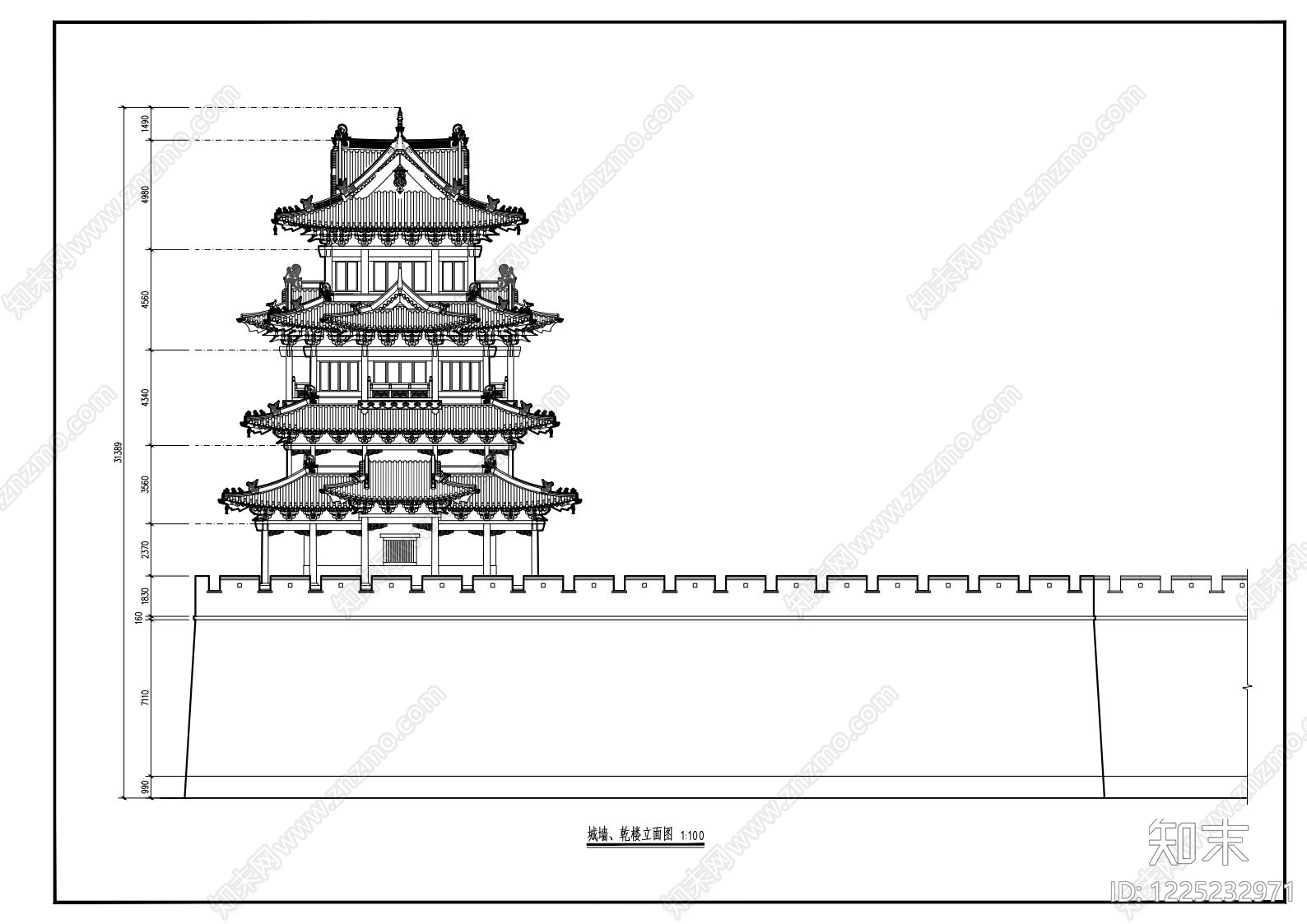 其他古建筑cad施工图下载【ID:1225232971】