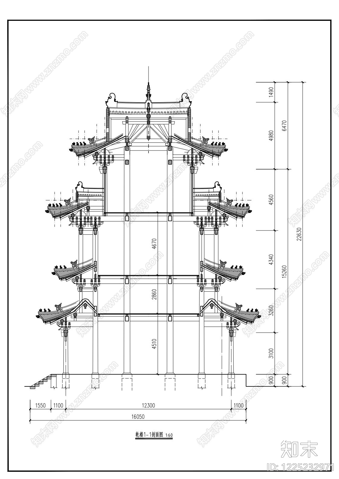 其他古建筑cad施工图下载【ID:1225232971】