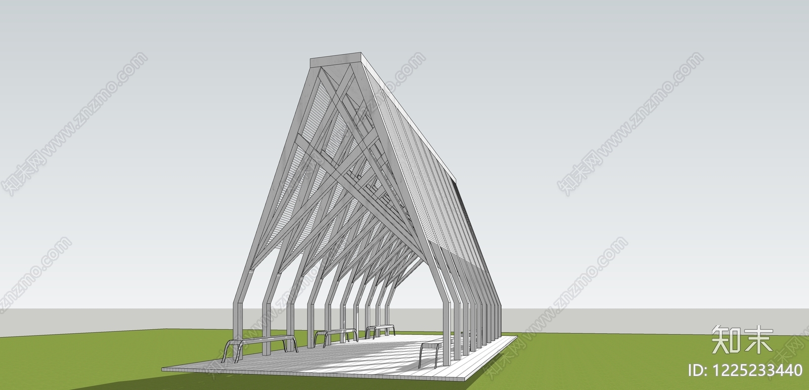 极简小公建SU模型下载【ID:1225233440】