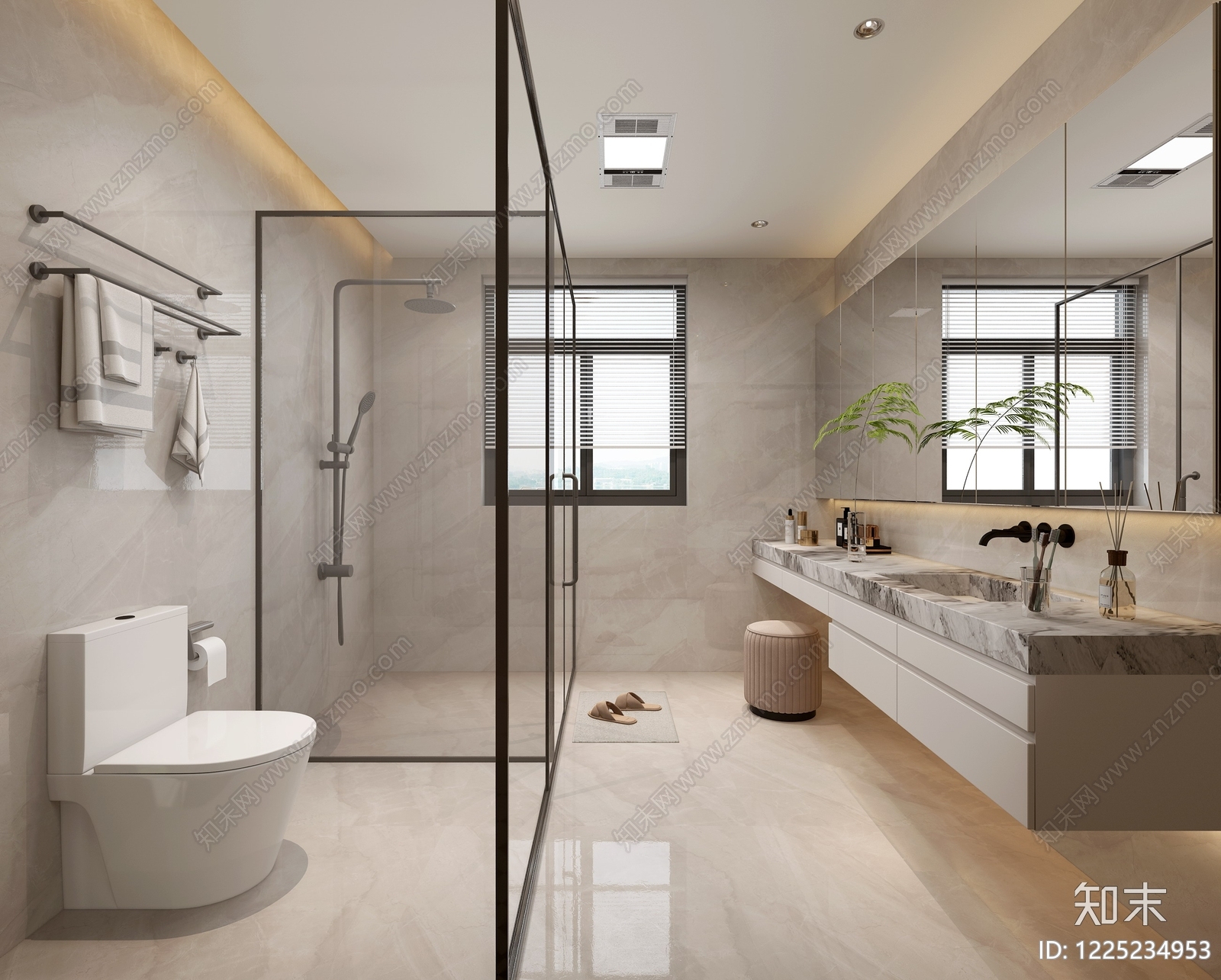 现代简约卫生间3D模型下载【ID:1225234953】