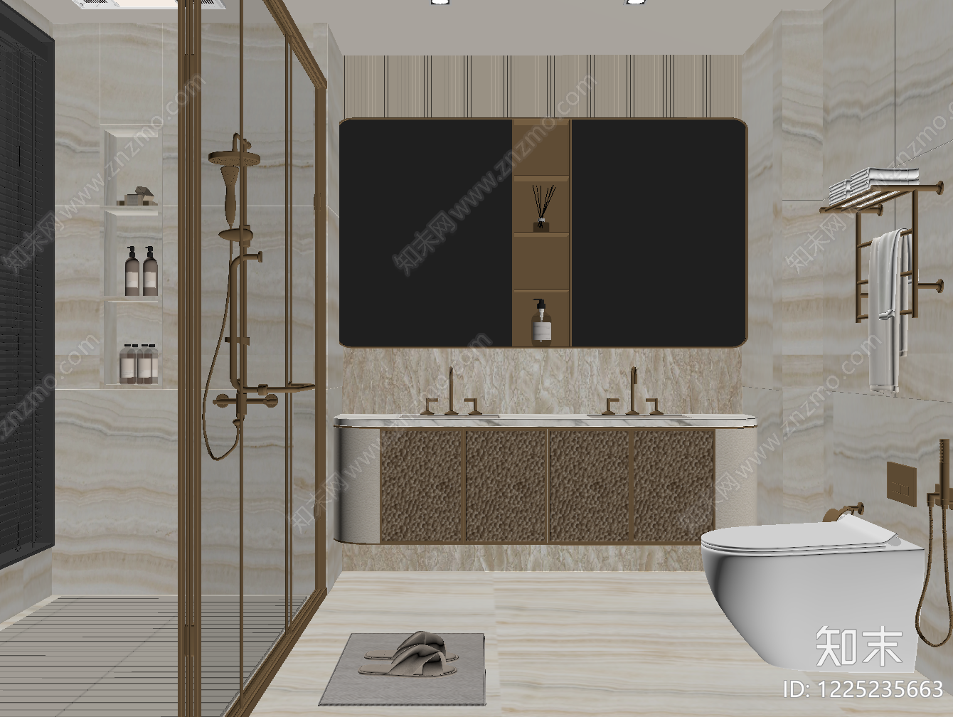轻奢卫生间SU模型下载【ID:1225235663】