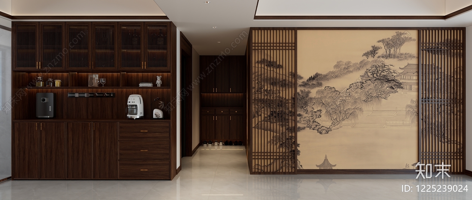 新中式酒柜3D模型下载【ID:1225239024】