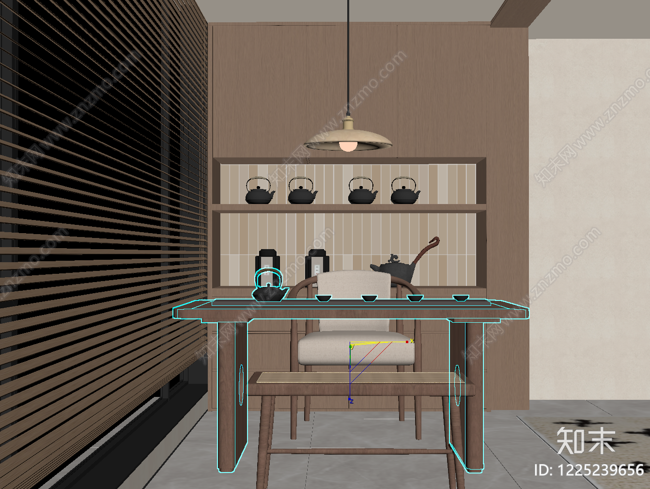 原木风茶室SU模型下载【ID:1225239656】