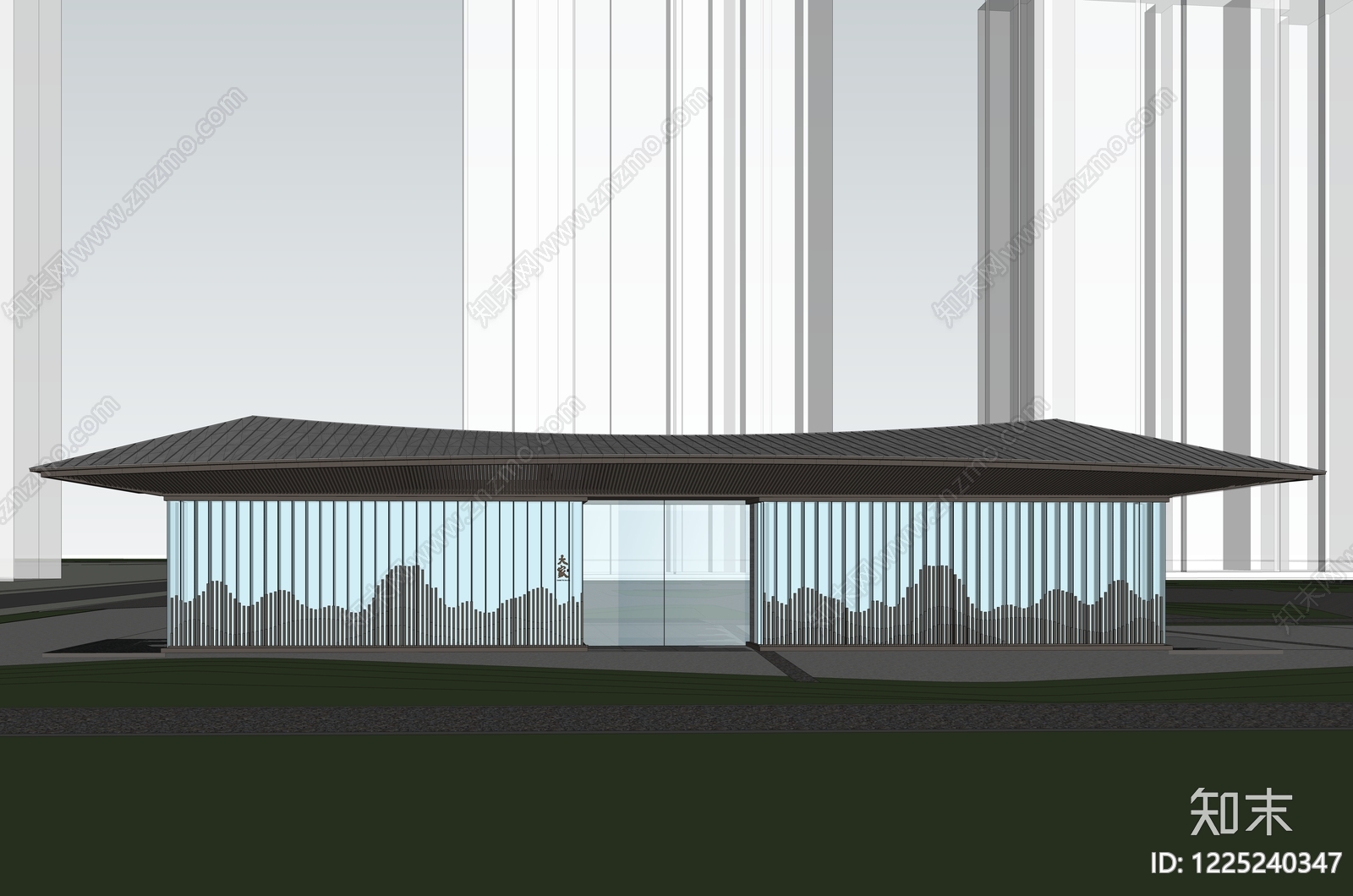 新中式小公建SU模型下载【ID:1225240347】