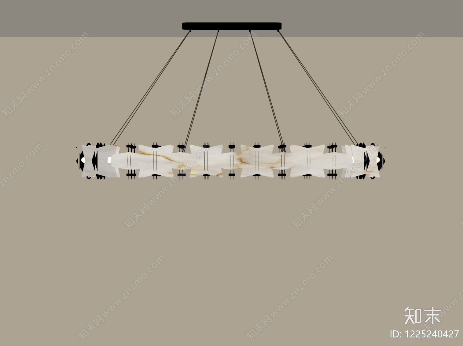 轻奢长条吊灯SU模型下载【ID:1225240427】