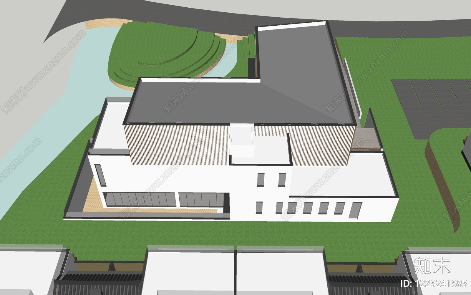 新中式小公建SU模型下载【ID:1225241885】