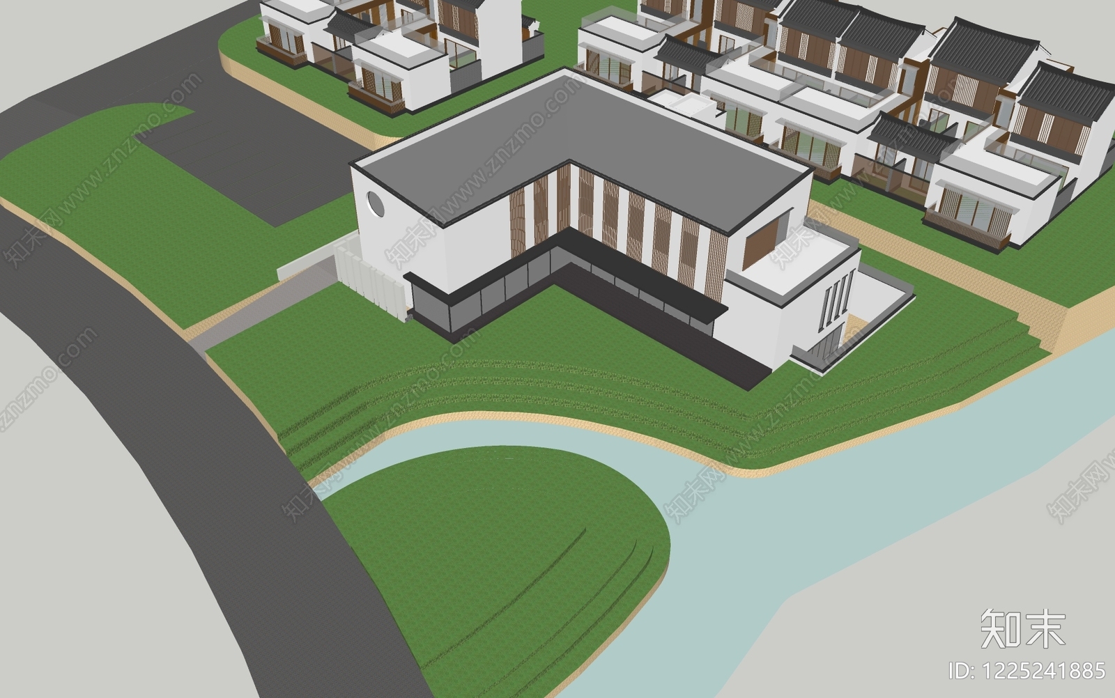 新中式小公建SU模型下载【ID:1225241885】
