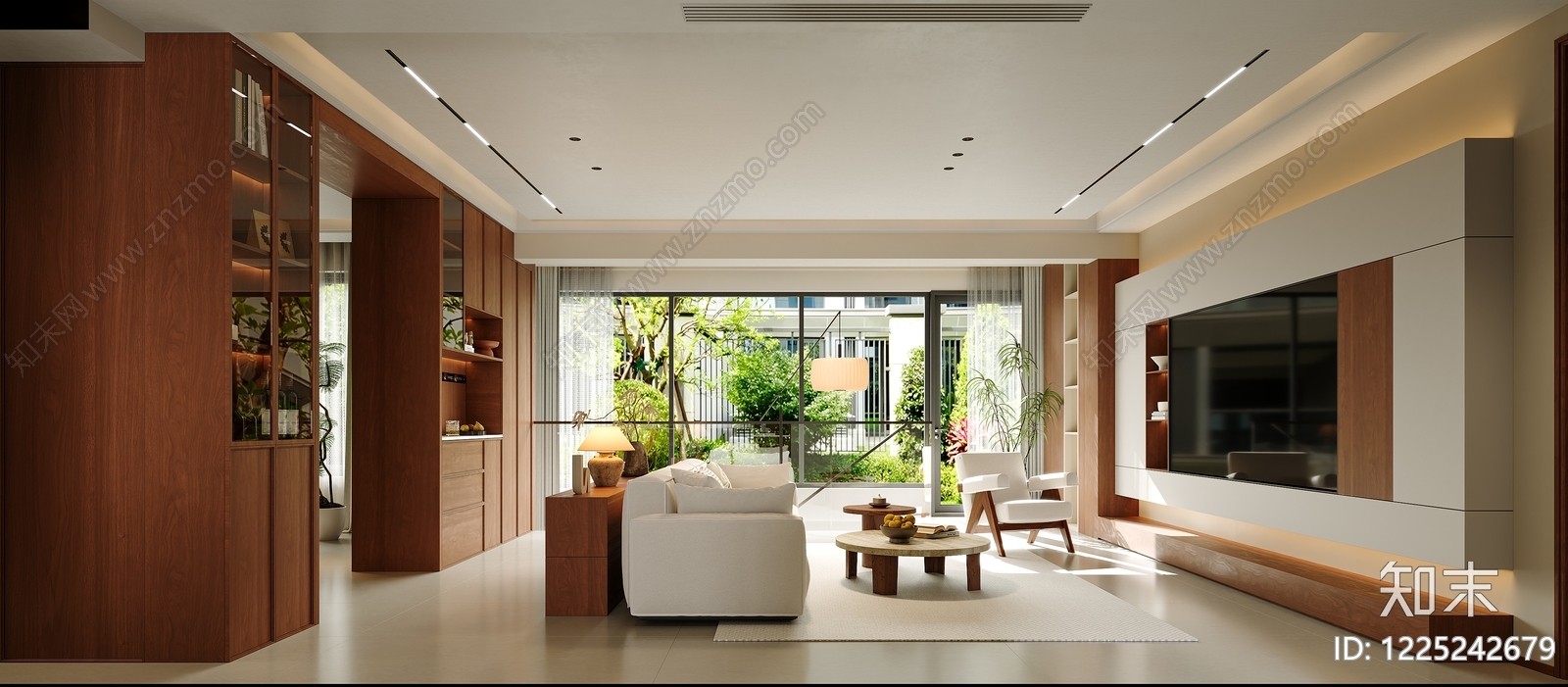 现代简约家居客厅3D模型下载【ID:1225242679】