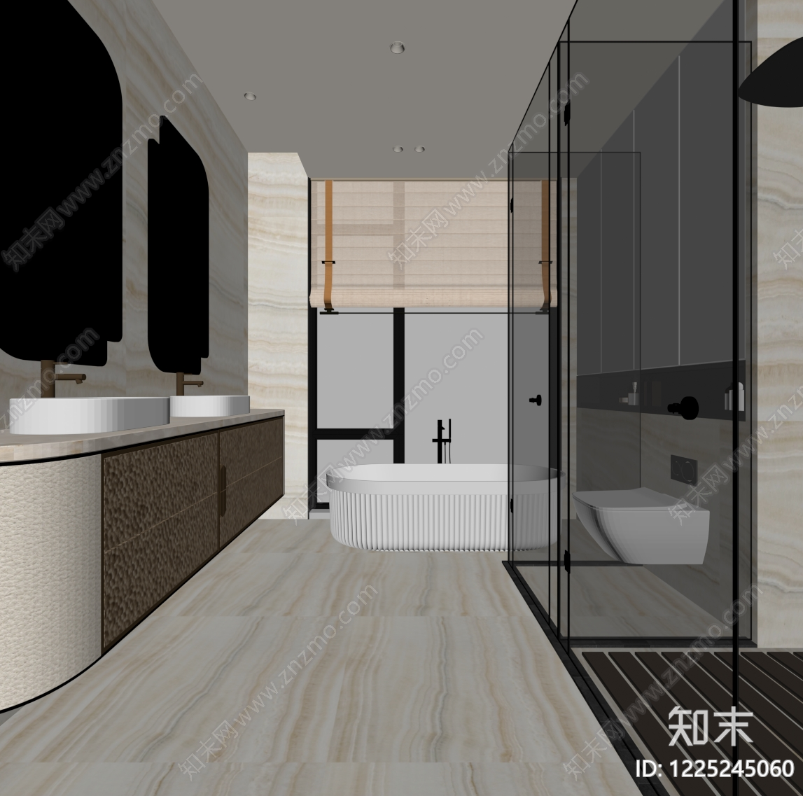 轻奢卫生间SU模型下载【ID:1225245060】