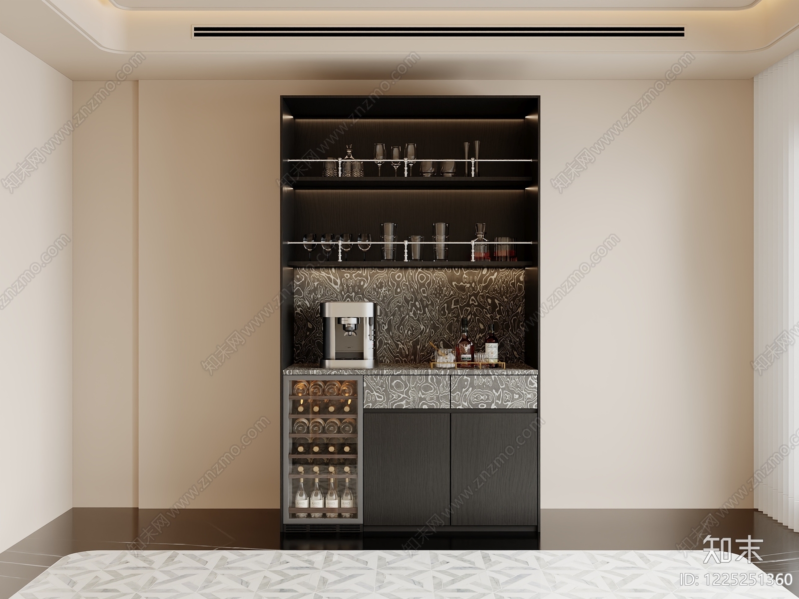 轻奢酒柜3D模型下载【ID:1225251360】