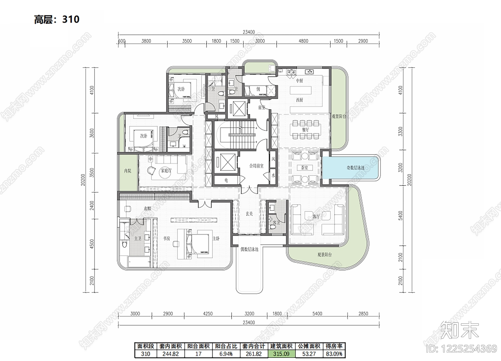 住宅楼建筑cad施工图下载【ID:1225254369】