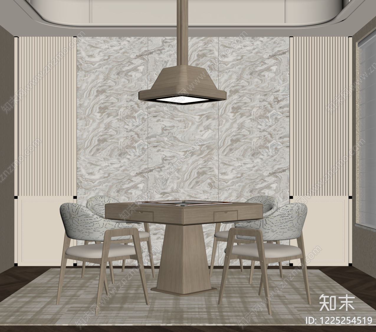 轻奢棋牌室SU模型下载【ID:1225254519】
