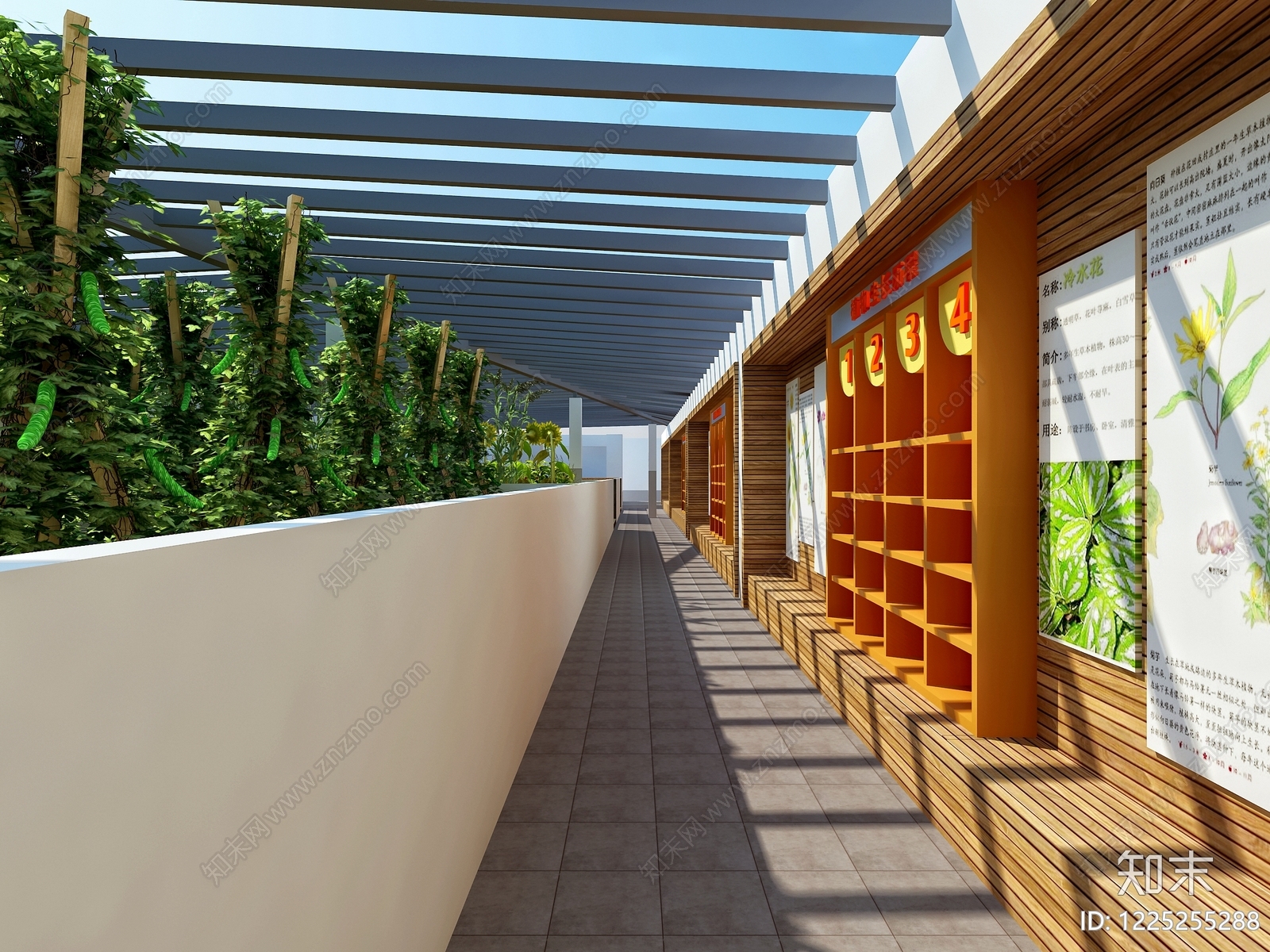 现代简约农业展厅3D模型渲染效果图