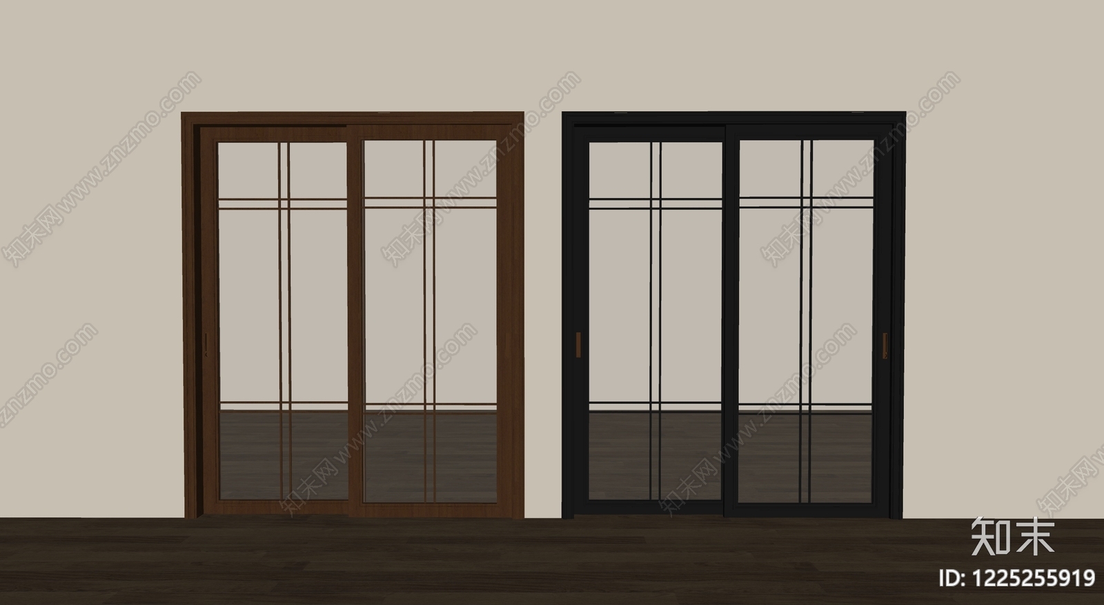现代简约推拉门SU模型下载【ID:1225255919】