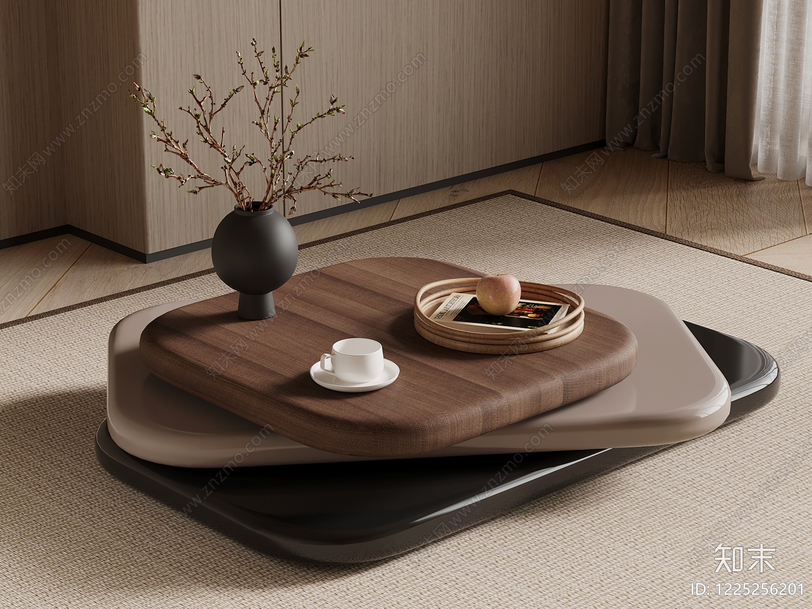 意式极简茶几3D模型下载【ID:1225256201】