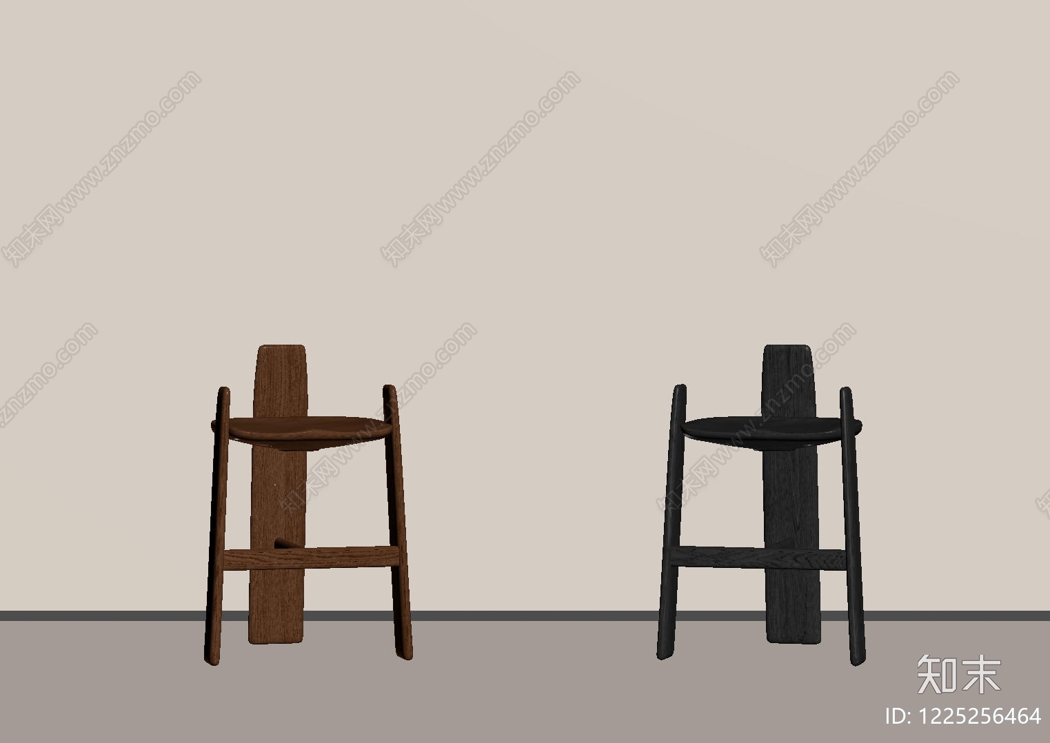 极简吧椅SU模型下载【ID:1225256464】