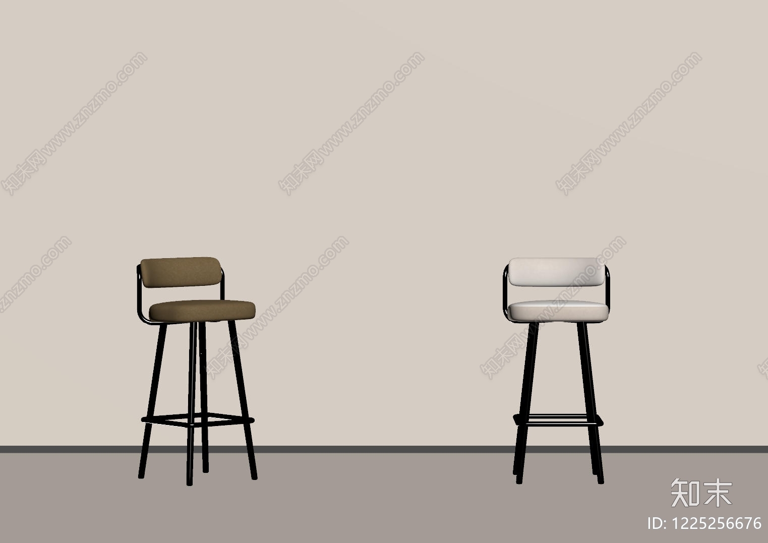 现代简约吧椅SU模型下载【ID:1225256676】