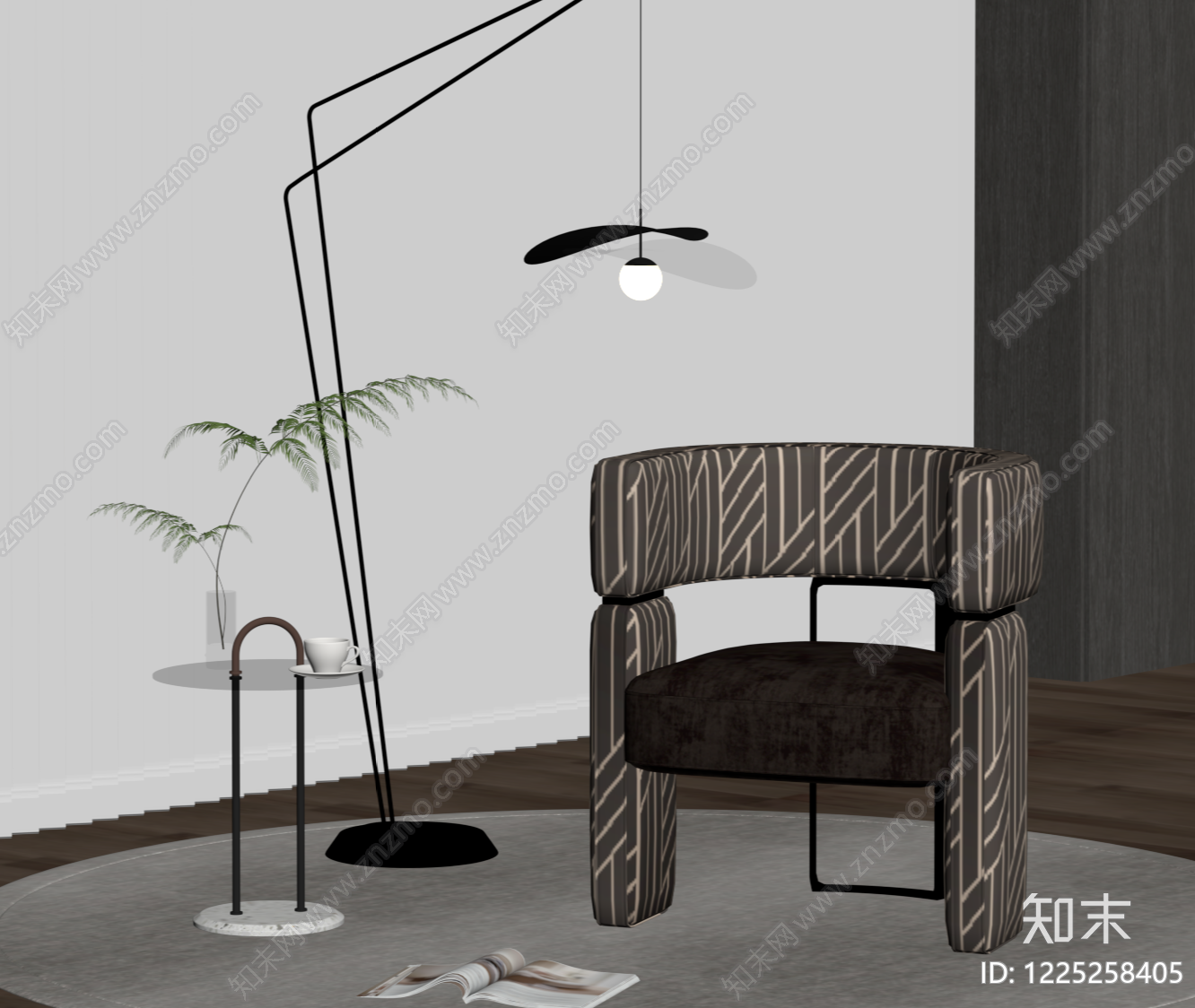 轻奢休闲椅SU模型下载【ID:1225258405】