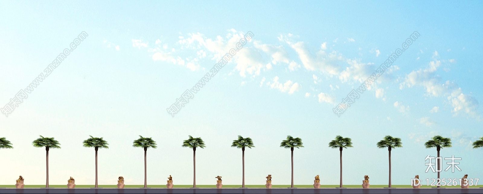 中式景观雕塑3D模型下载【ID:1225261337】