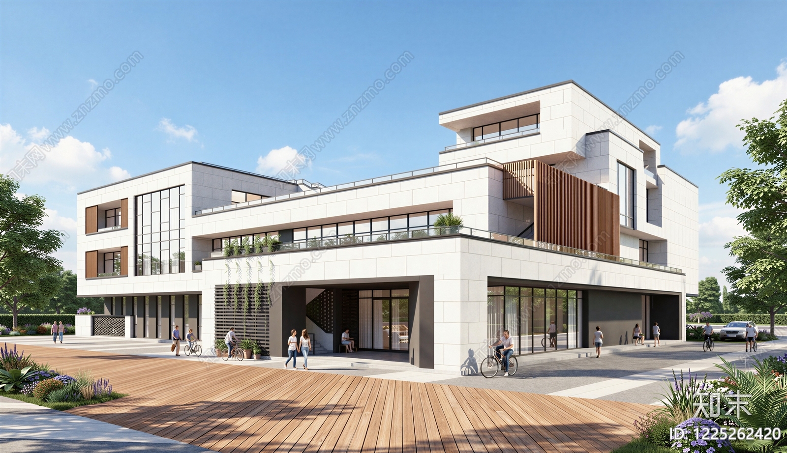 现代主义小公建SU模型下载【ID:1225262420】