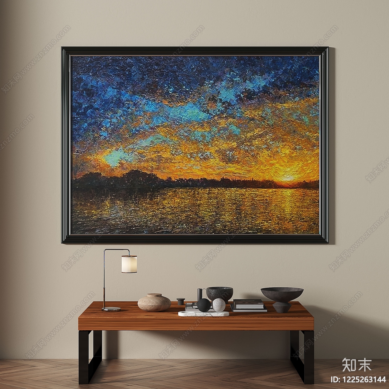 现代山水画3D模型下载【ID:1225263144】