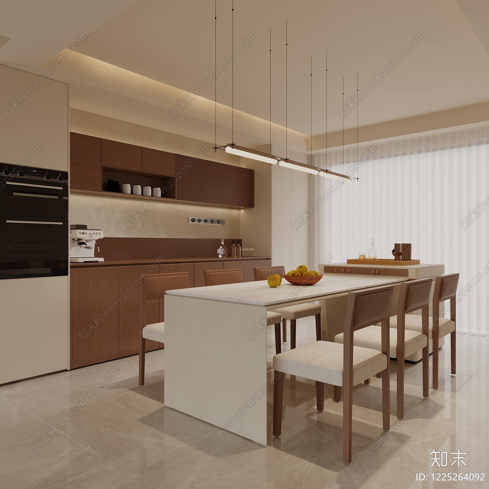 现代简约家居餐厅SU模型下载【ID:1225264092】