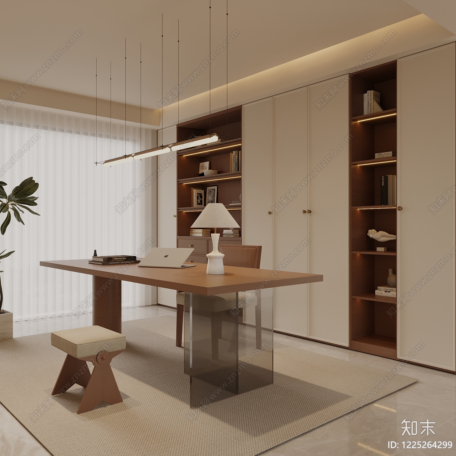 中古风书房SU模型下载【ID:1225264299】