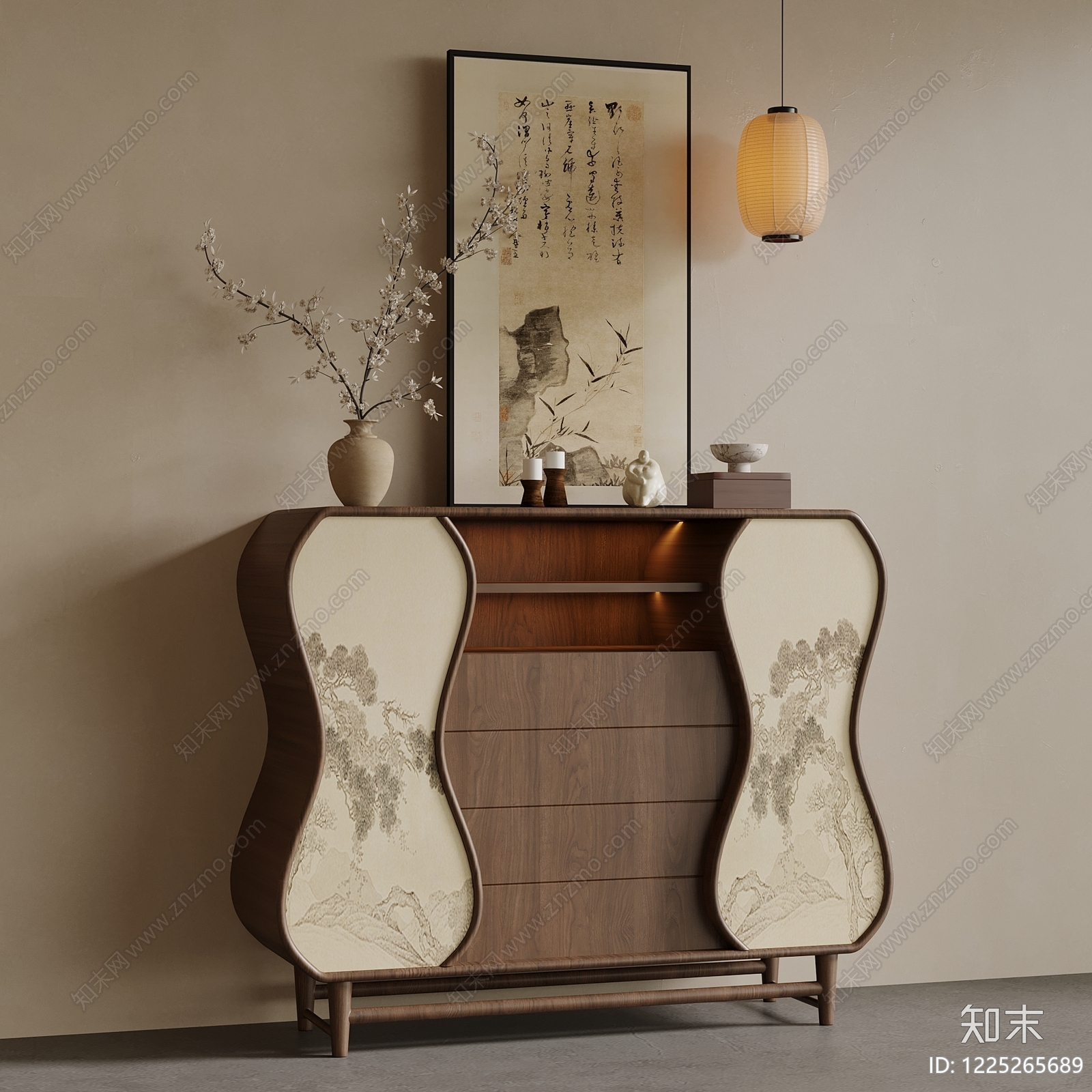 新中式斗柜SU模型下载【ID:1225265689】