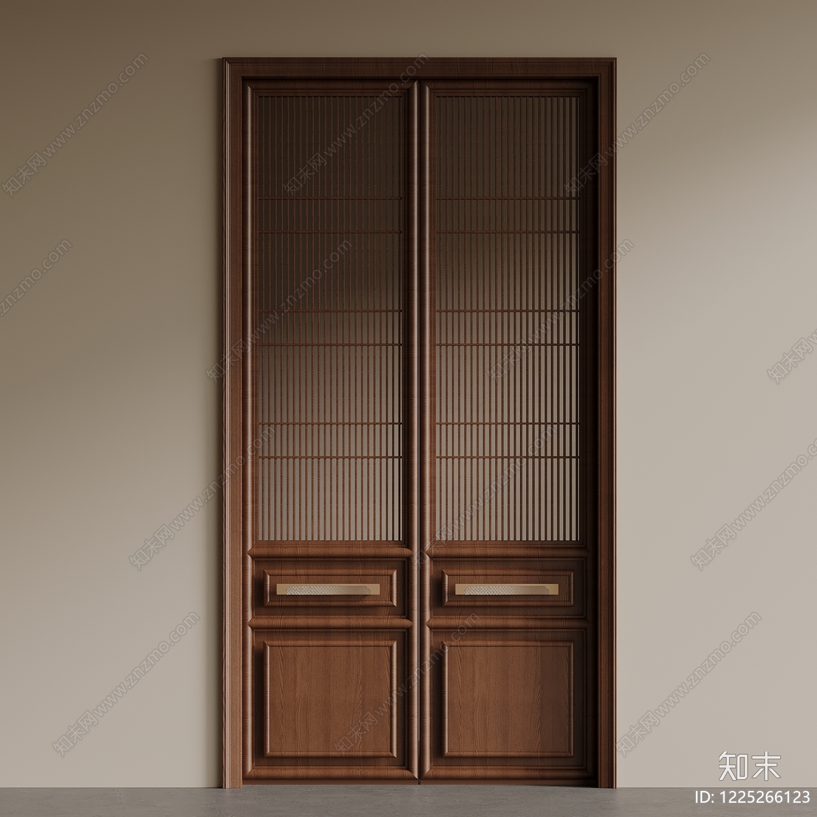 新中式双开门SU模型下载【ID:1225266123】