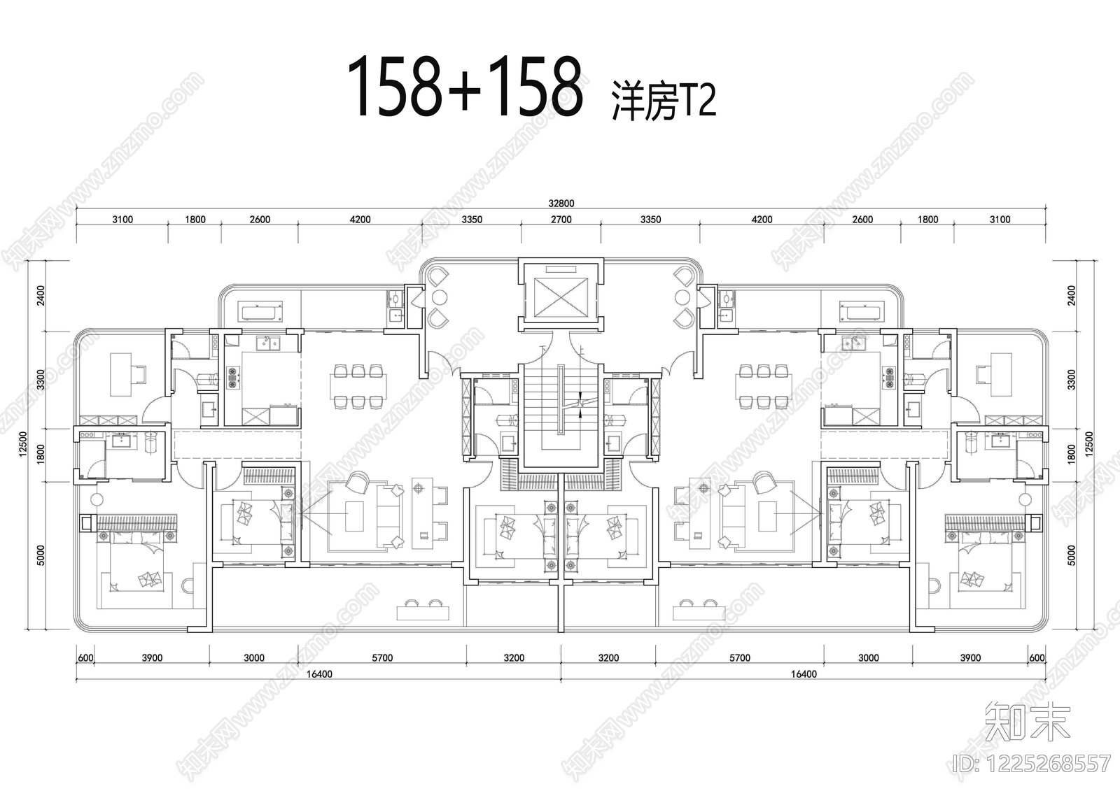 住宅楼建筑cad施工图下载【ID:1225268557】