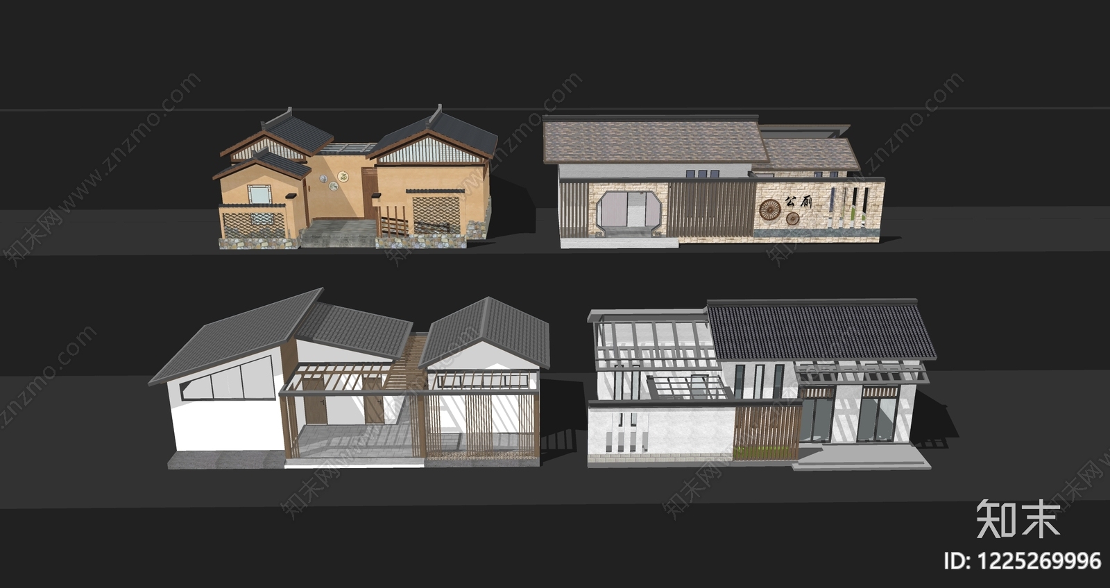 新中式小公建SU模型下载【ID:1225269996】
