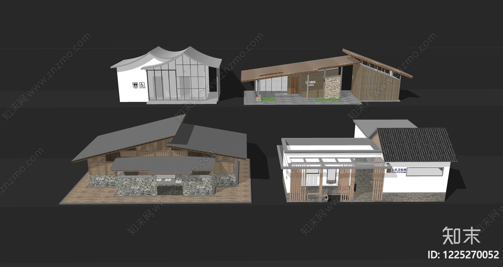 新中式其他景观小建筑SU模型下载【ID:1225270052】