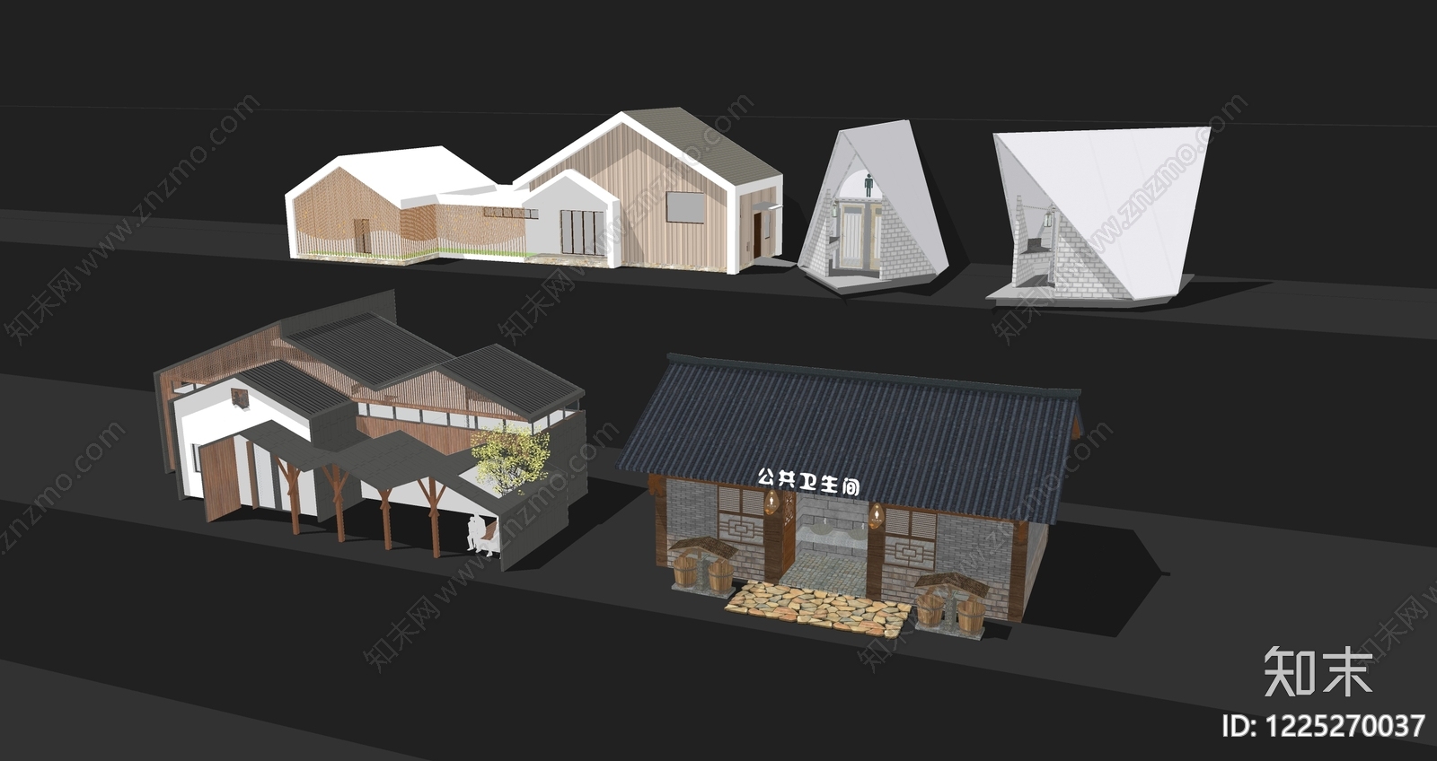 新中式小公建SU模型下载【ID:1225270037】
