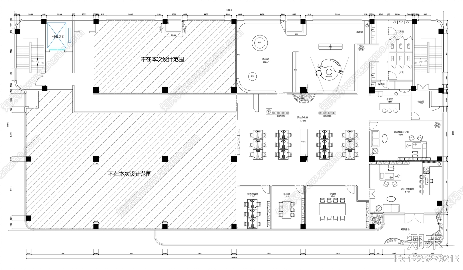 整体办公空间cad施工图下载【ID:1225270215】