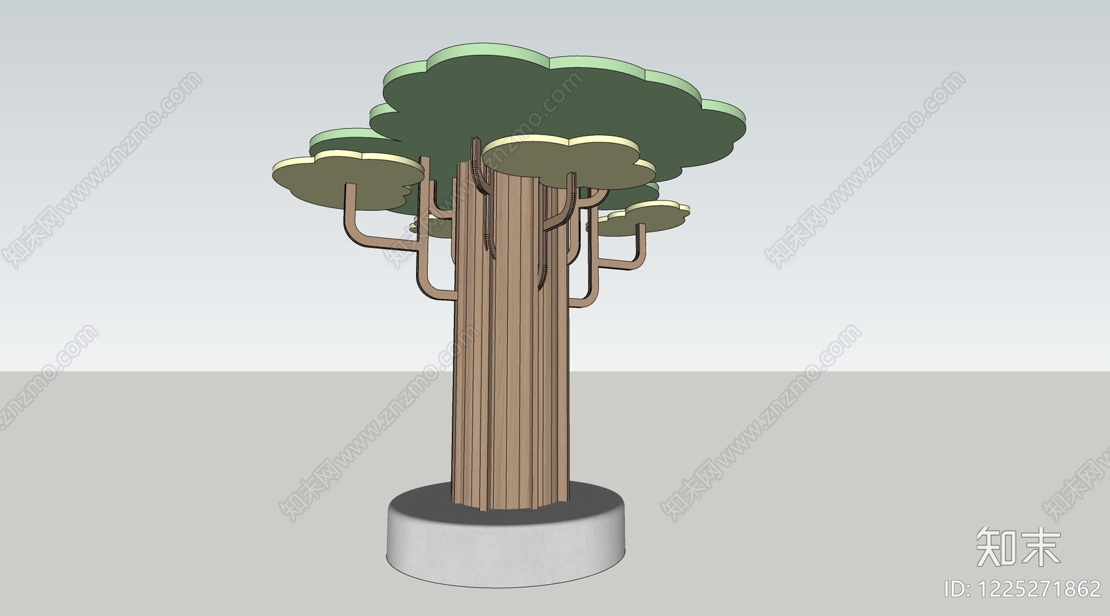 原木风柱子SU模型下载【ID:1225271862】