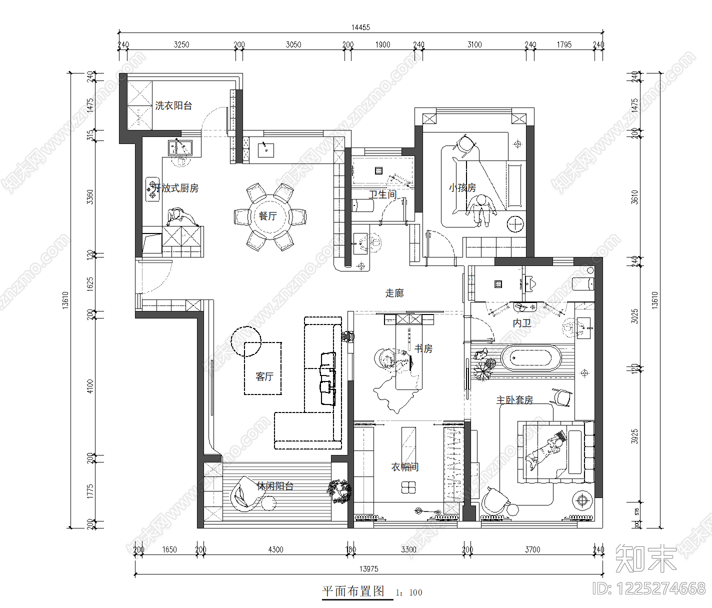 大平层cad施工图下载【ID:1225274668】