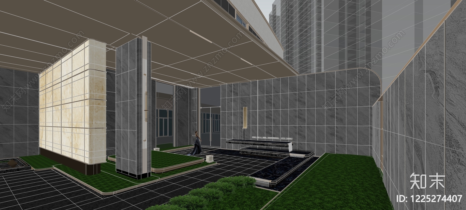 轻奢小区景观SU模型下载【ID:1225274407】