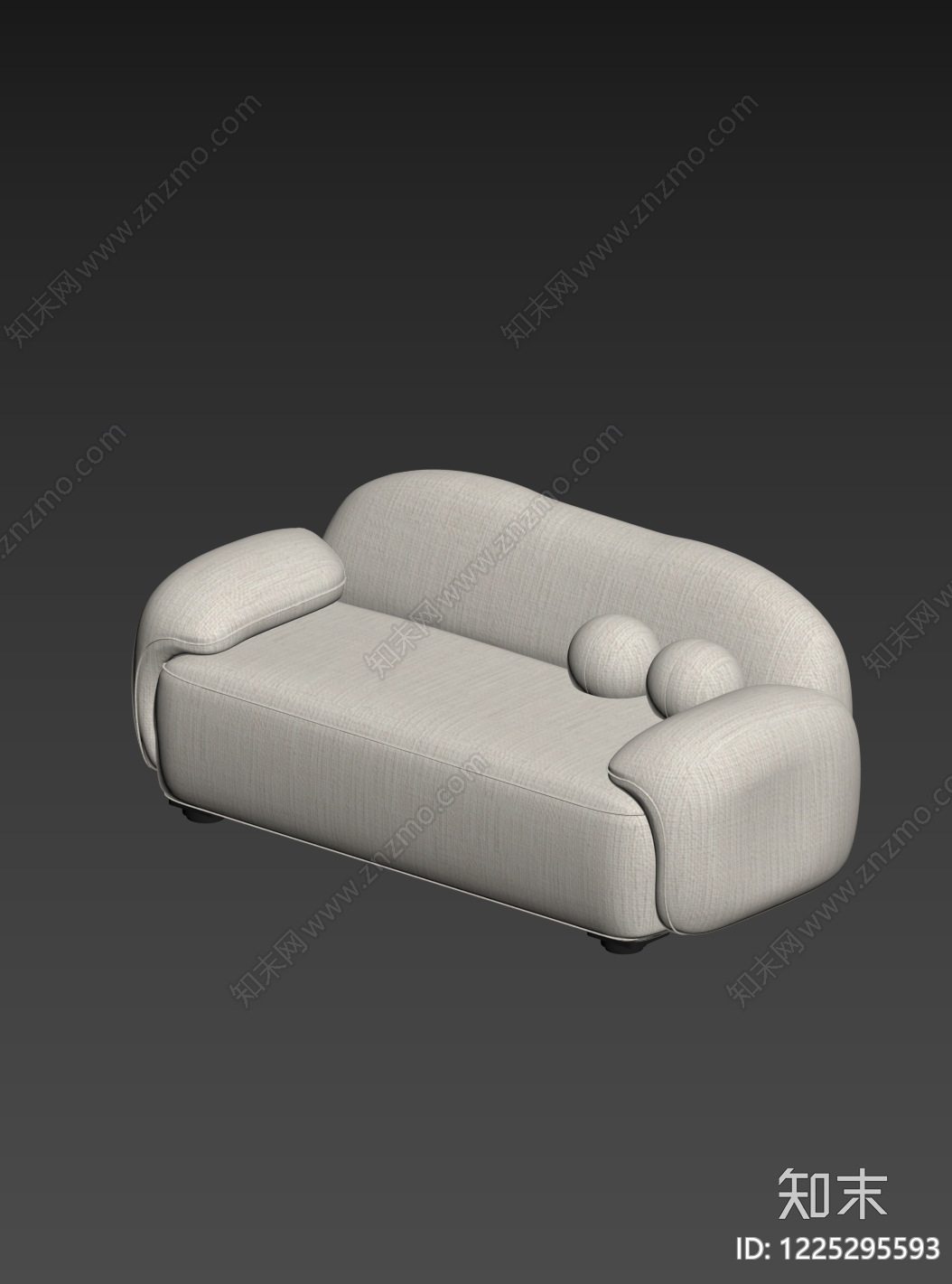 奶油风双人沙发3D模型下载【ID:1225295593】