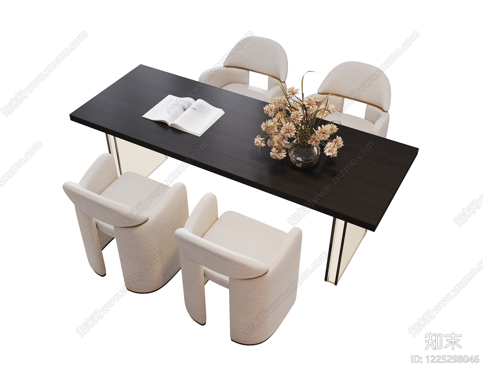轻奢餐桌椅3D模型下载【ID:1225298046】
