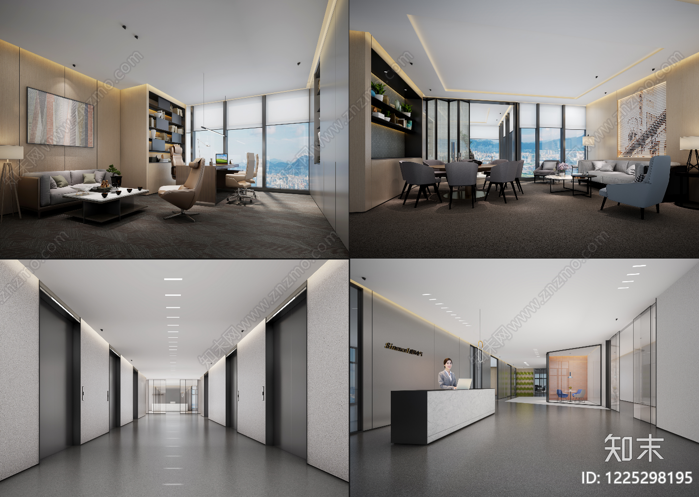 整体办公空间cad施工图下载【ID:1225298195】