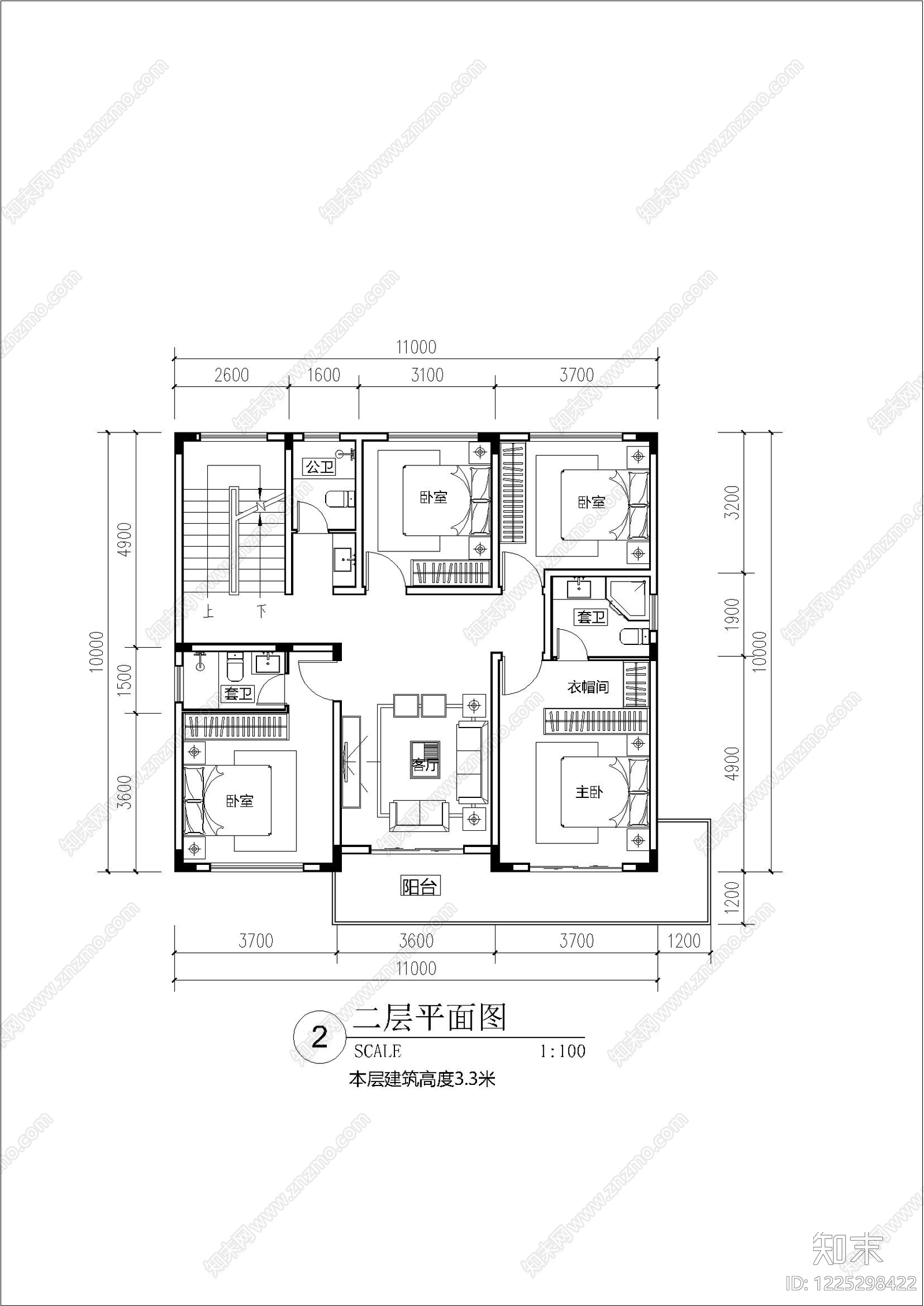 别墅建筑cad施工图下载【ID:1225298422】