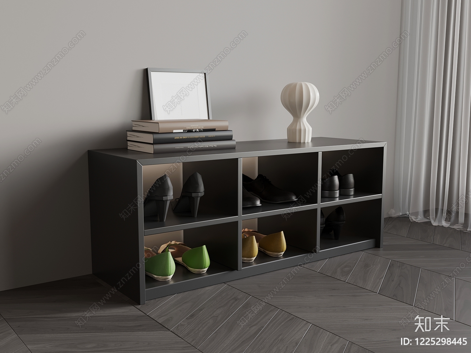 现代简约鞋柜3D模型下载【ID:1225298445】