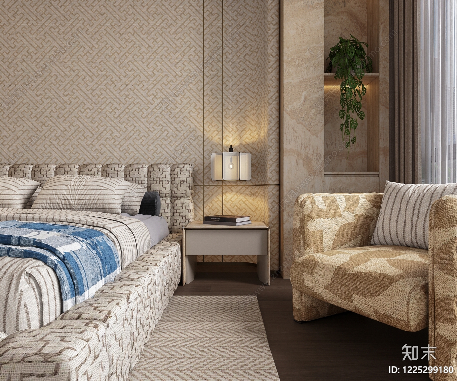现代家居卧室SU模型下载【ID:1225299180】