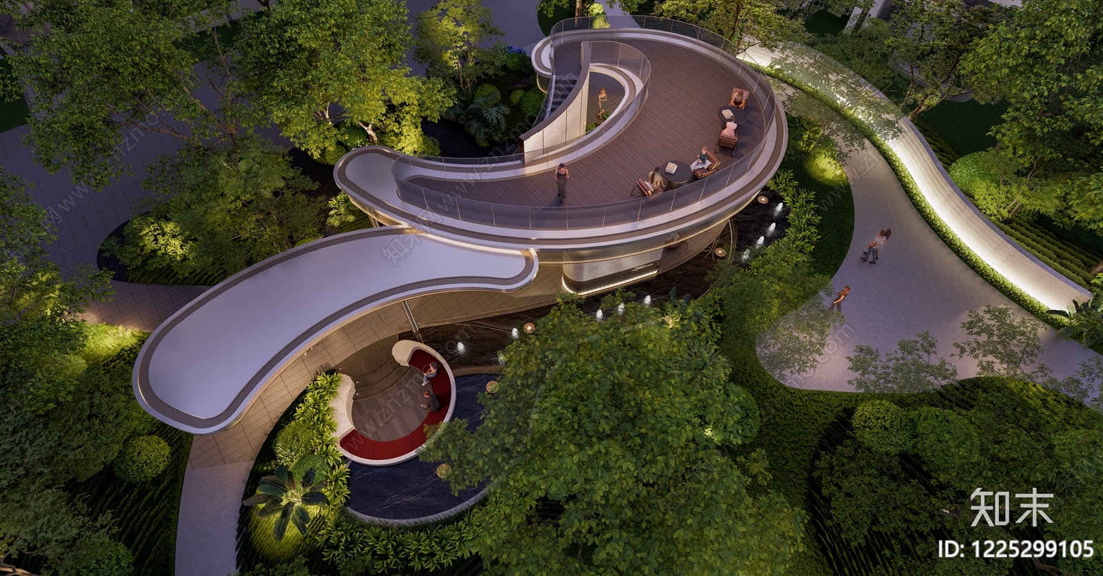 现代廊架空间SU模型草图