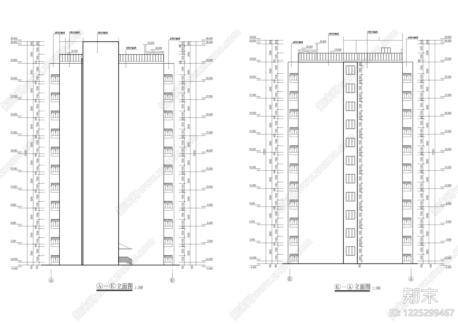 公寓建筑cad施工图下载【ID:1225299467】