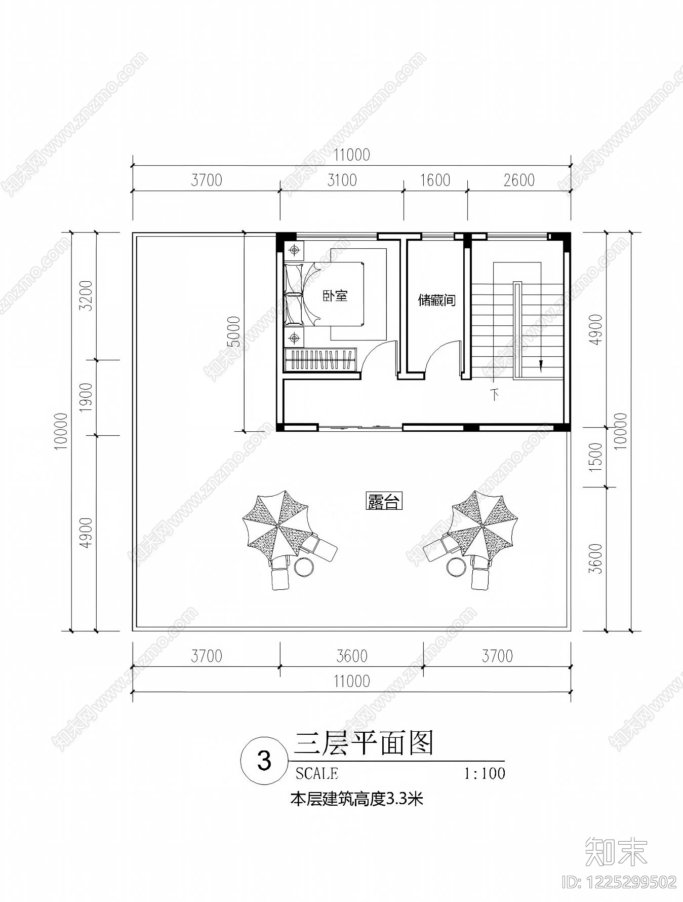别墅建筑cad施工图下载【ID:1225299502】